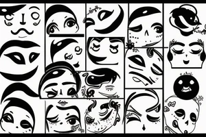 Happy sad face tattoo idea