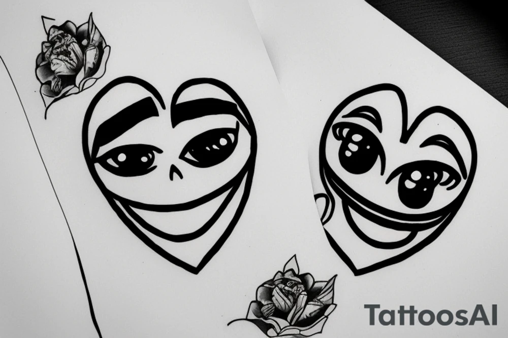 Happy sad face tattoo idea