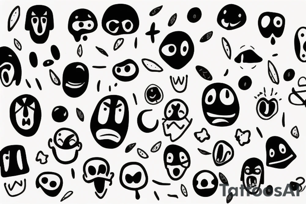 Happy sad face tattoo idea