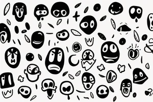 Happy sad face tattoo idea