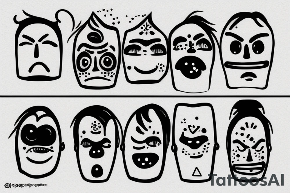 Happy sad face tattoo idea