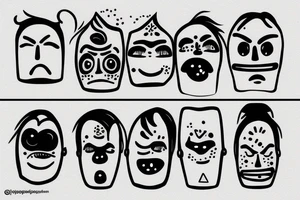 Happy sad face tattoo idea