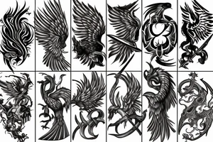 Phoenix, sword tattoo idea