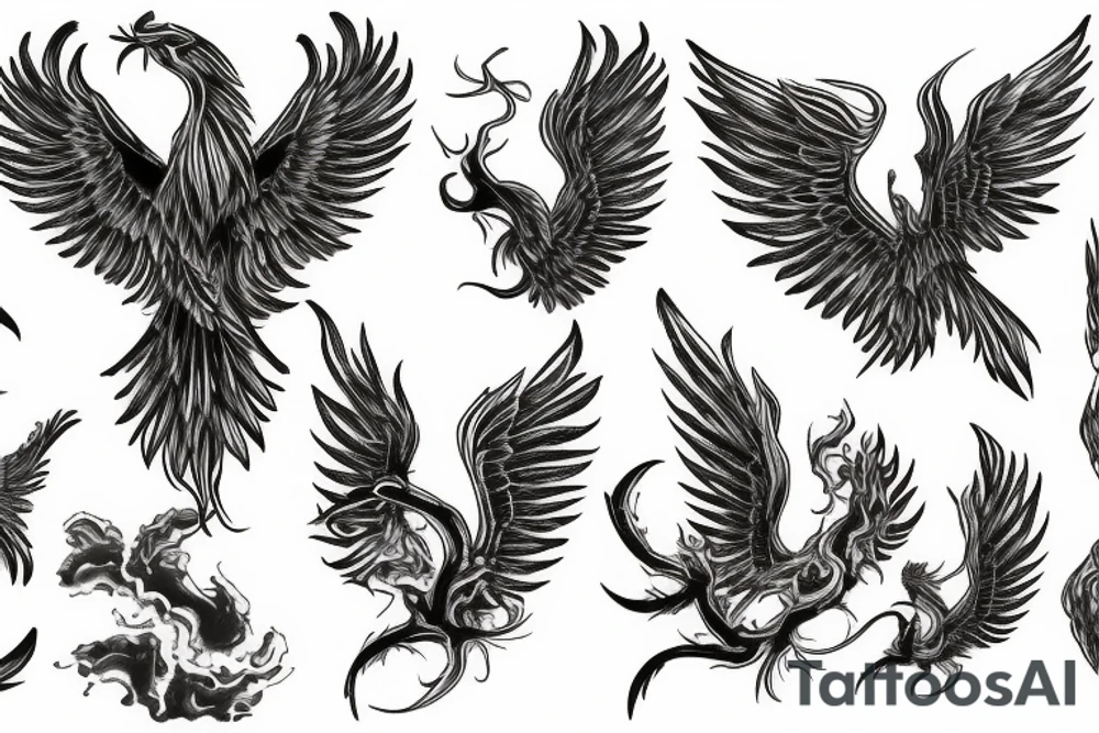 Phoenix flaming tattoo idea