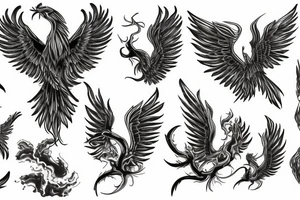 Phoenix flaming tattoo idea