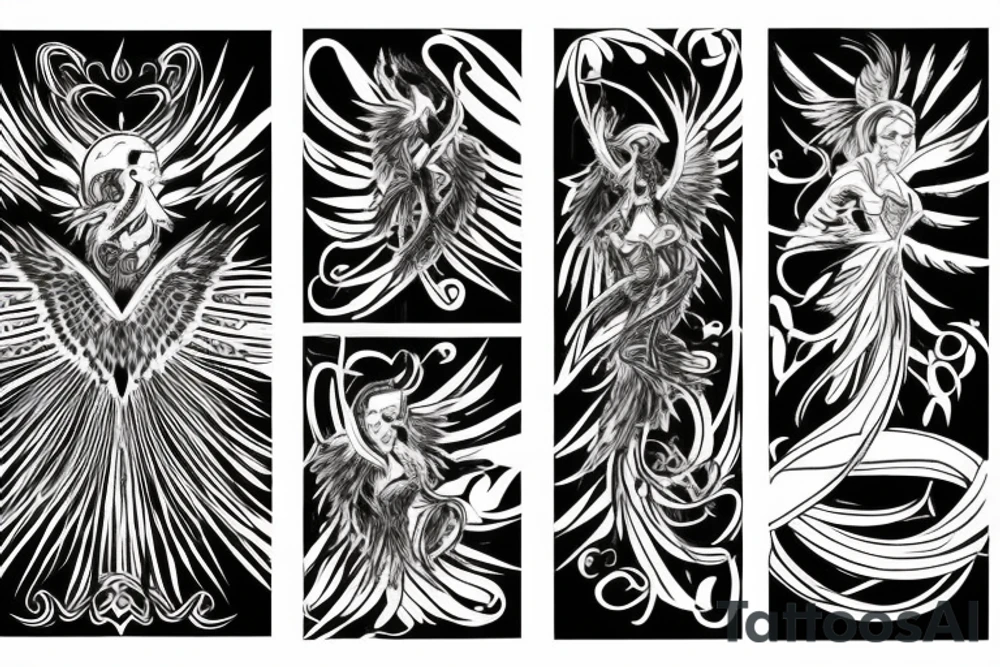 Phoenix flaming tattoo idea
