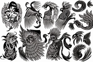 phoenix on a shoulder and arm tattoo idea