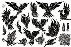 phoenix in shoulder and arm tattoo idea