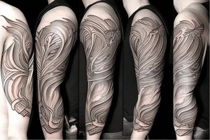 phoenix in shoulder and arm tattoo idea