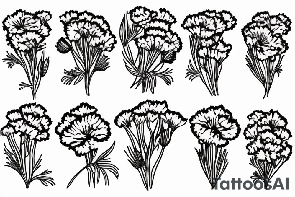 Carnation to represent parents tattoo idea