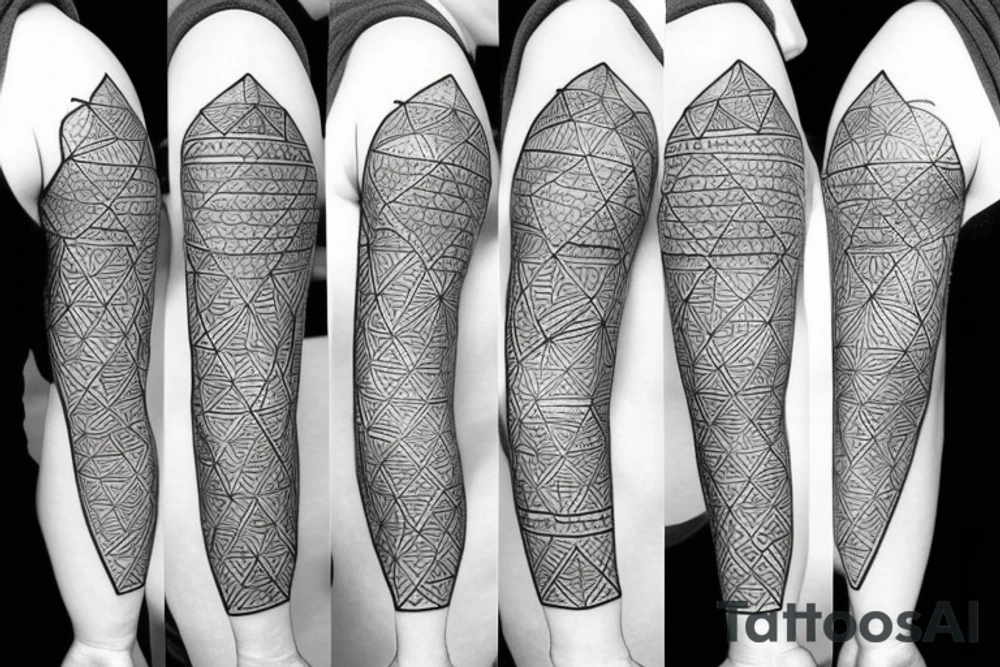 Three mountains with geometric designs and flowers tattoo idea Three mountains with geometric designs and flowers tattoo idea
