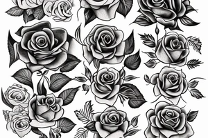 rose tattoo with faith in cursive tattoo idea