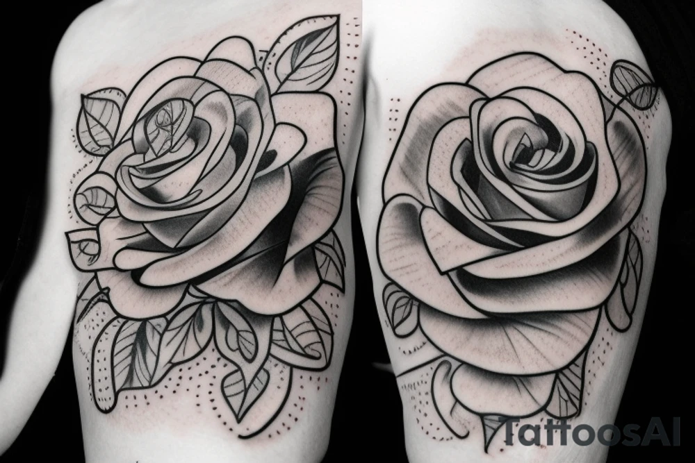 rose tattoo with faith in cursive tattoo idea