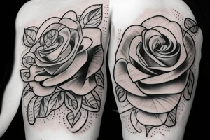 rose tattoo with faith in cursive tattoo idea