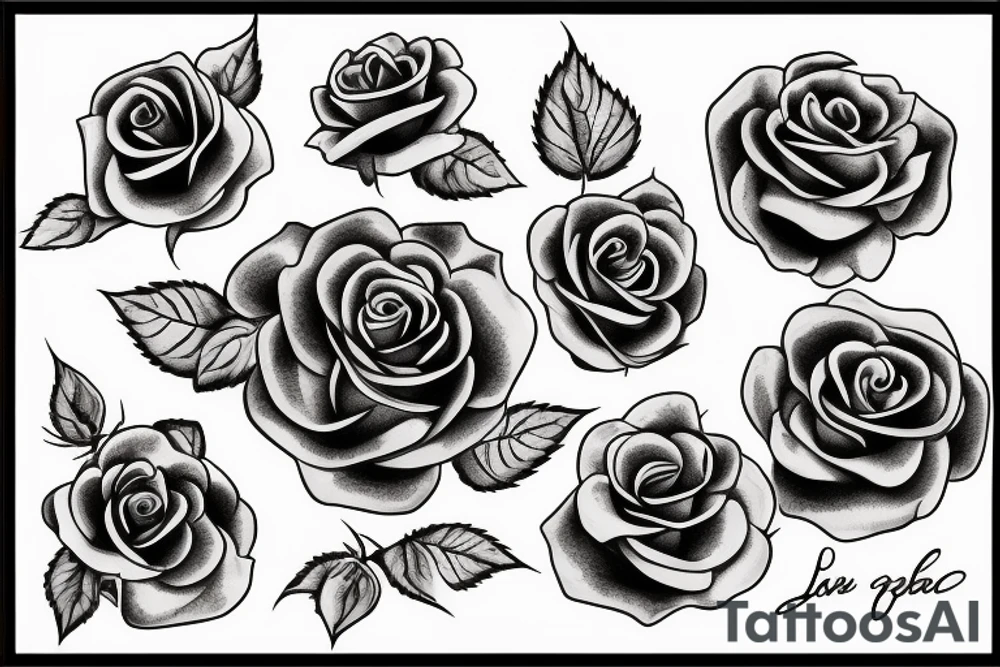 rose tattoo with faith in cursive tattoo idea
