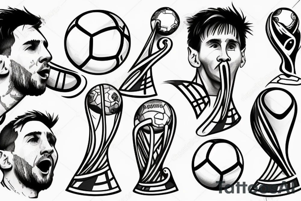 Messi kissing the world cup tattoo idea