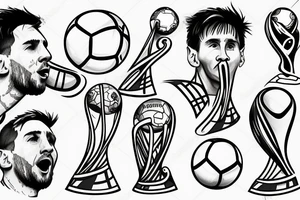 Messi kissing the world cup tattoo idea