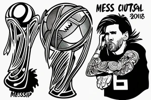 Messi kissing the world cup tattoo idea