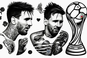 Messi kissing the world cup tattoo idea