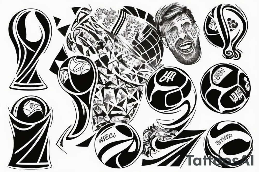 Messi kissing the world cup tattoo idea