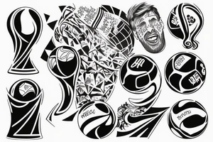 Messi kissing the world cup tattoo idea