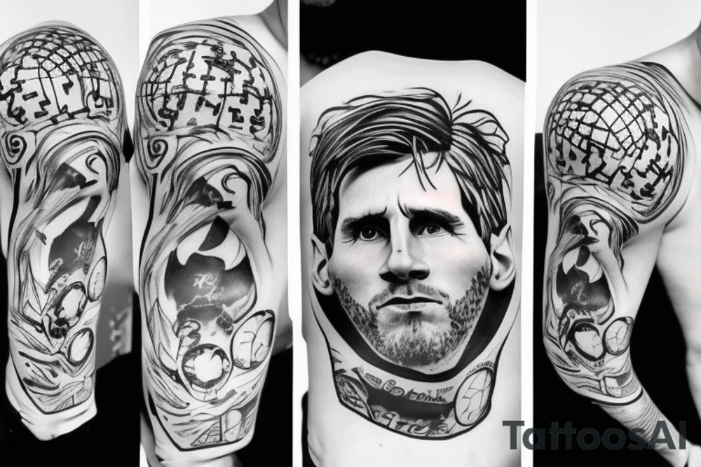 Messi kissing the world cup tattoo idea