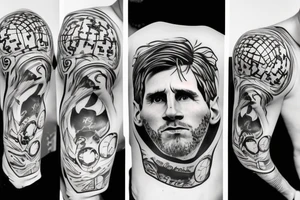 Messi kissing the world cup tattoo idea