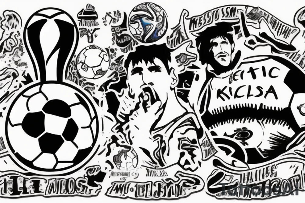 Messi kissing the world cup tattoo idea
