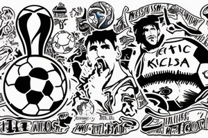 Messi kissing the world cup tattoo idea