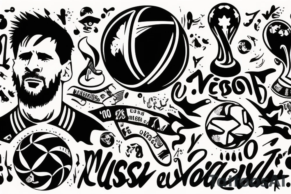 Messi kissing the world cup tattoo idea