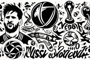 Messi kissing the world cup tattoo idea