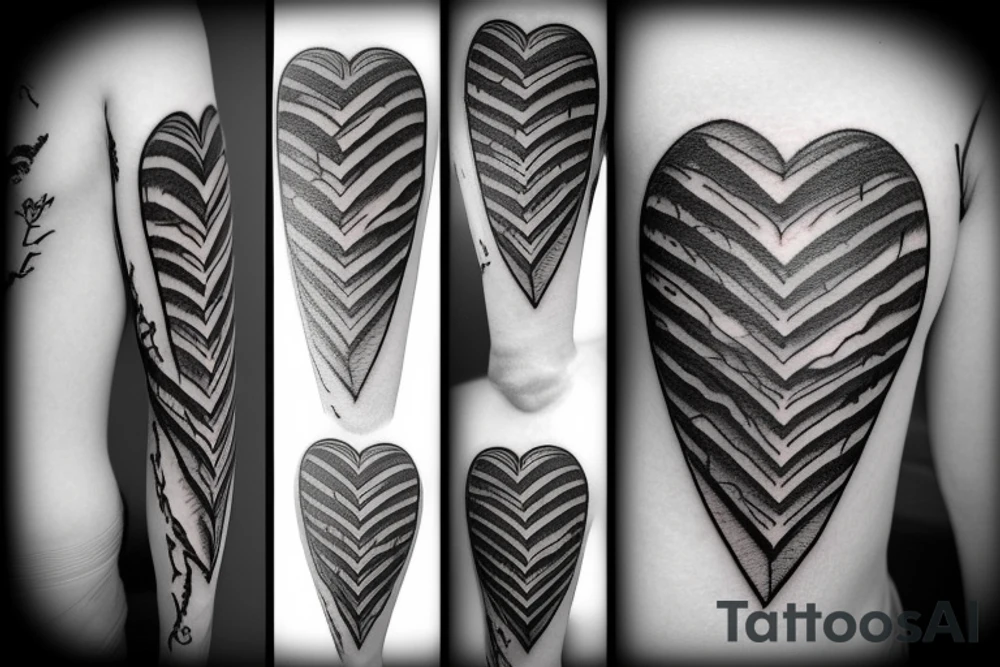 Heart with scars tattoo idea