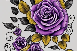purple and gold rose with the date Sept 10 tattoo idea