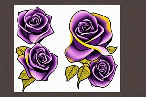 purple and gold rose with stem on neck tattoo tattoo idea
