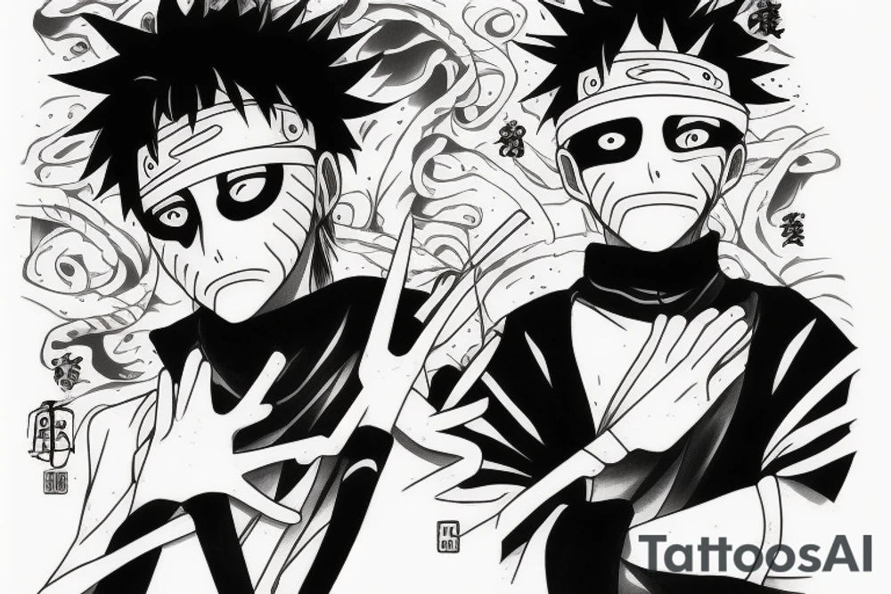 Obito from anime natuto tattoo idea
