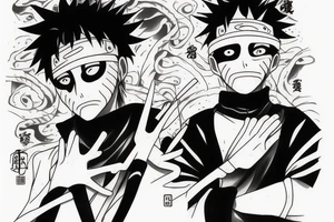 Obito from anime natuto tattoo idea
