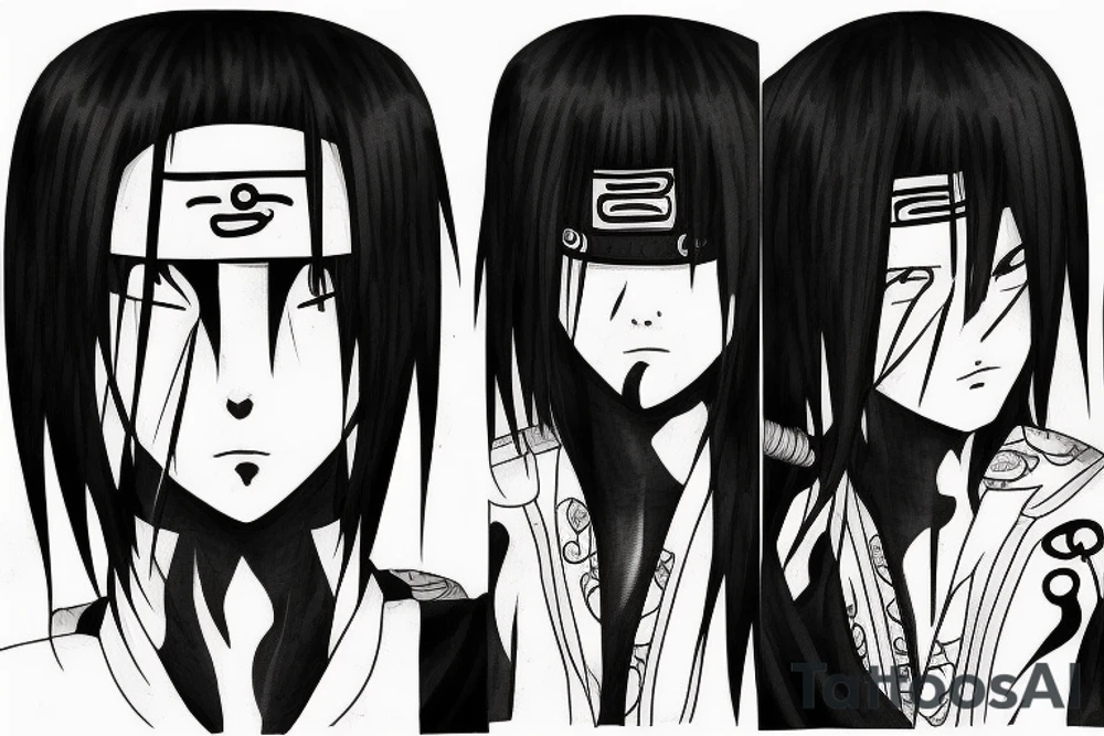 Itachi from anime natuto tattoo idea