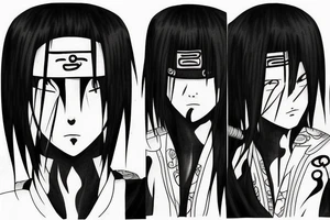 Itachi from anime natuto tattoo idea