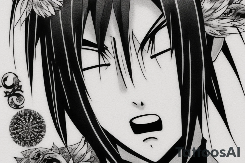 Itachi from anime natuto tattoo idea