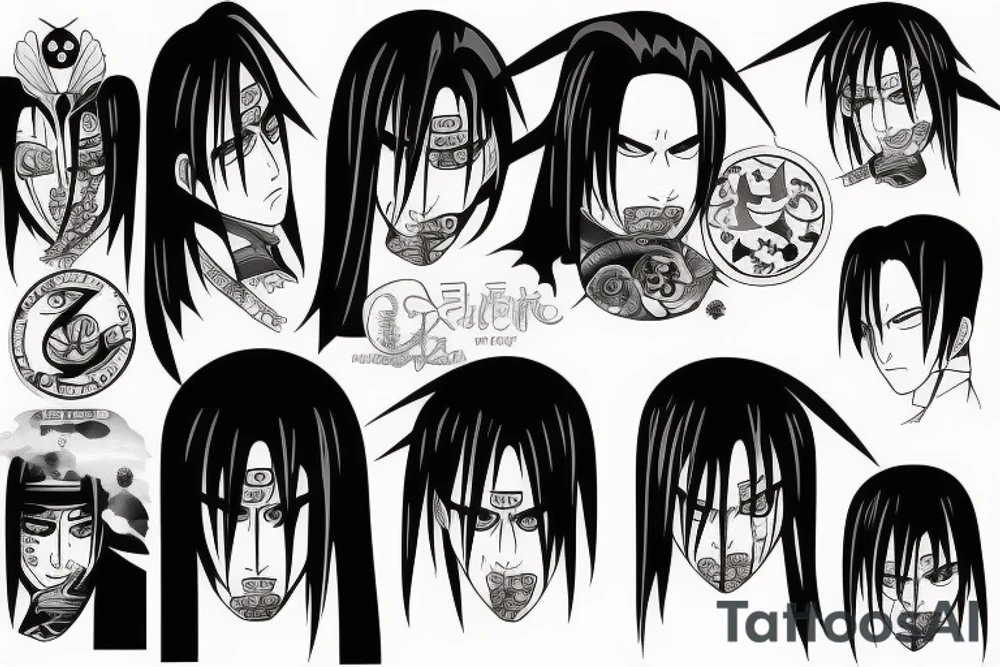 Itachi from anime natuto tattoo idea