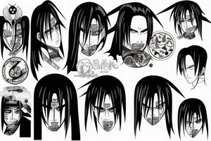 Itachi from anime natuto tattoo idea