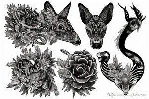 Neck tattoo with animals tattoo idea