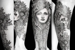 Full leg sleeve tattoo idea