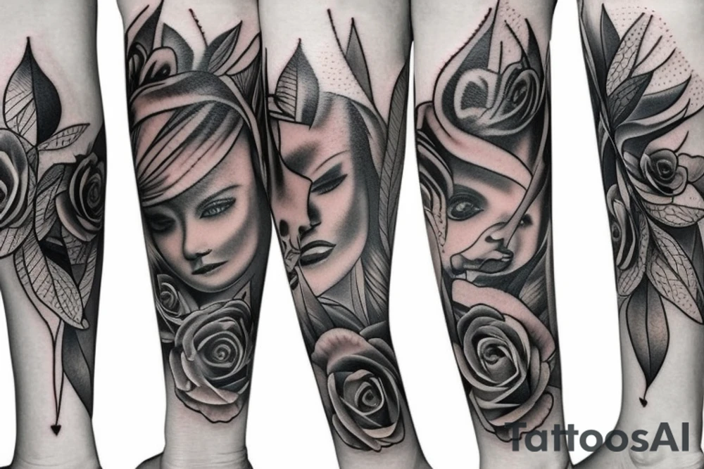 Full leg sleeve tattoo idea