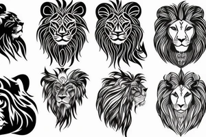 Right Half lion face merged left half woman face tattoo tattoo idea