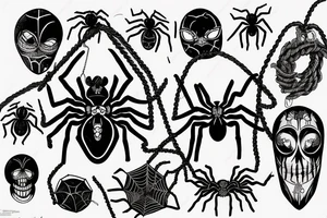 a spider being hung by a noose tattoo idea