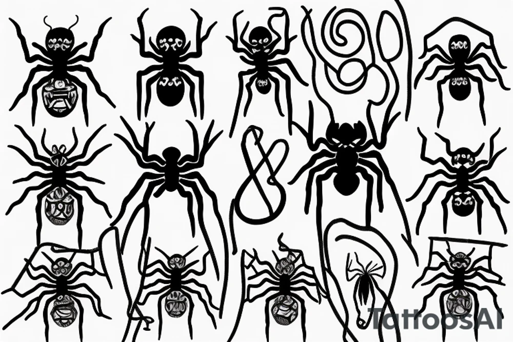 a spider being hung by a noose tattoo idea