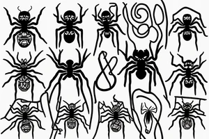 a spider being hung by a noose tattoo idea