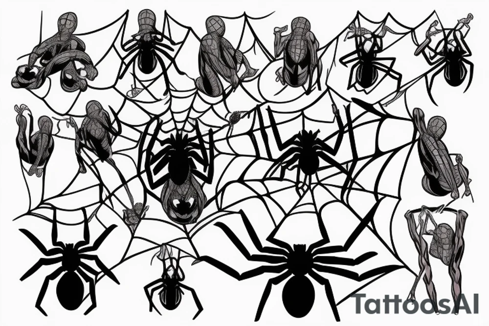 spider-man hanging himself by a noose tattoo idea