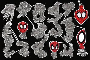 spider-man hanging himself by a noose tattoo idea